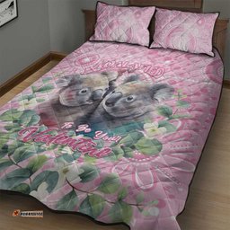 Australia Koala Valentine's Day Quilt Bed Set Koalified To Be Your Valentine LT14