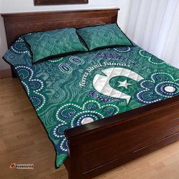 Sea Turtle Torres Strait Islands Quilt Bed Set Pacific Indigenous Australian Oceanic Dot Art TS04