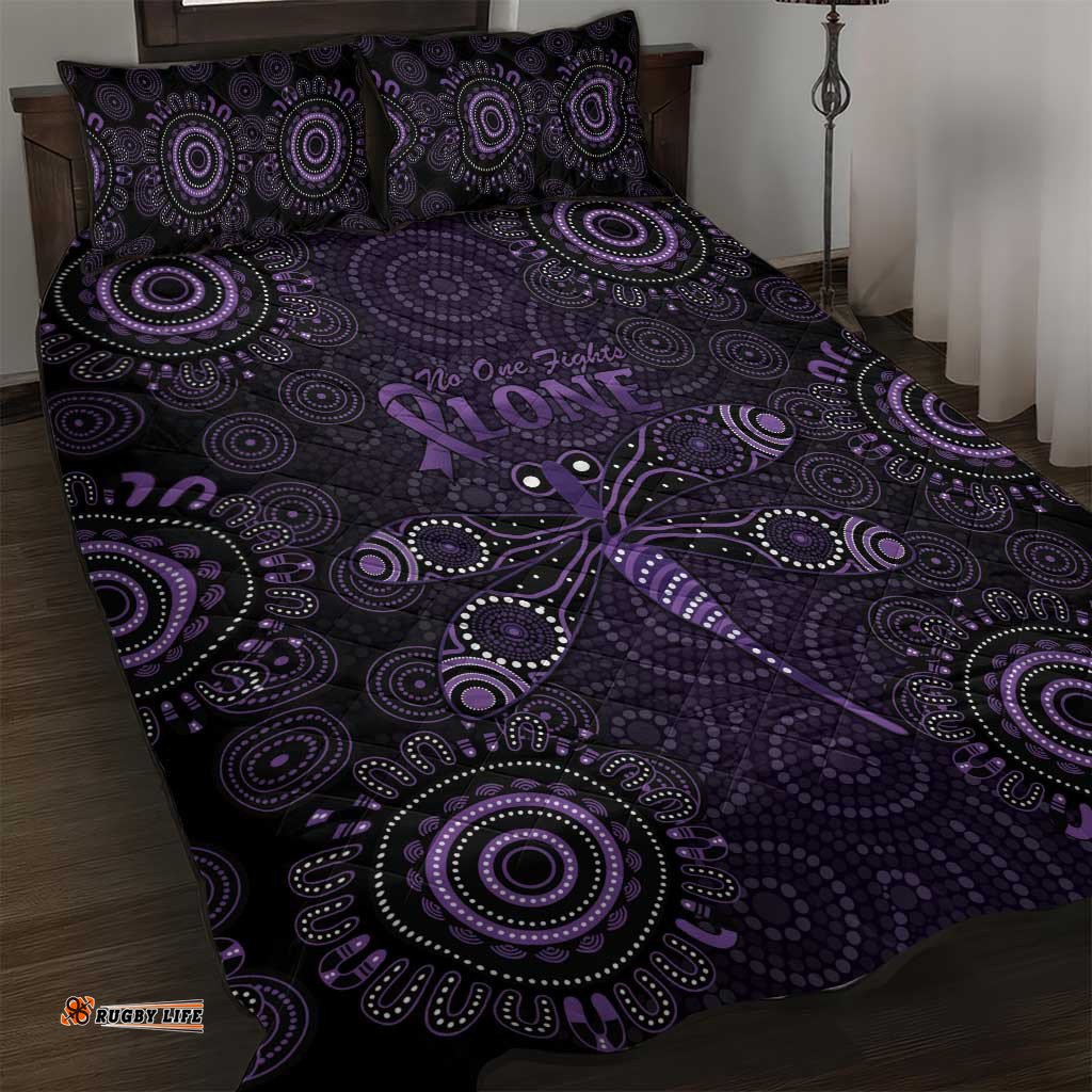 Purple Dragonfly Aboriginal of Hope Quilt Bed Set Australian Epilepsy Awareness LT9