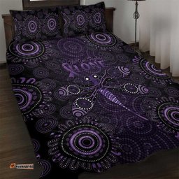 Purple Dragonfly Aboriginal of Hope Quilt Bed Set Australian Epilepsy Awareness LT9