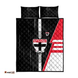 St Kilda Saints Quilt Bed Set Modern Geometric Sports Graphic Style TS04