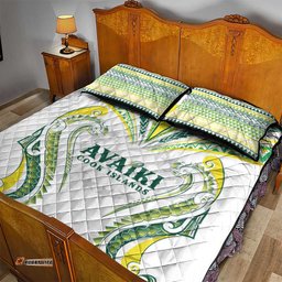 Rugby Cook Islands Avaiki Quilt Bed Set White Kuki Airani Tribal Maori Inspired LT9