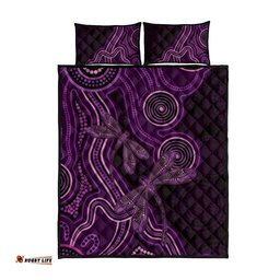 Purple Indigenous Dragonfly Australia Quilt Bed Set Aboriginal Art LT14