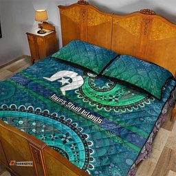Torres Strait Islands Quilt Bed Set Dhari Emblem Vibrant Teal Indigenous TS04