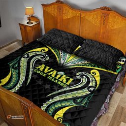 Rugby Cook Islands Avaiki Quilt Bed Set Black Kuki Airani Tribal Maori Inspired LT9