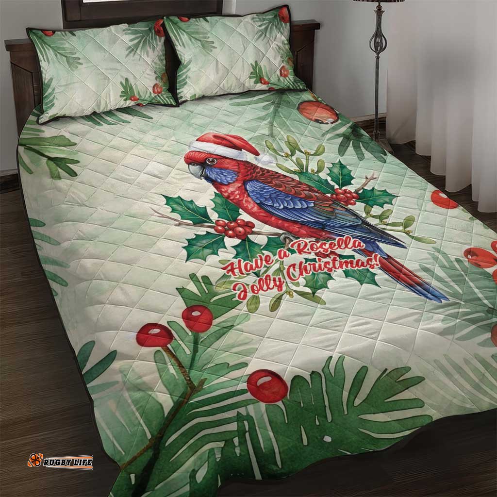 Watercolor Floral Crimson Rosella Quilt Bed Set Its Aussie Christmas Time! LT9