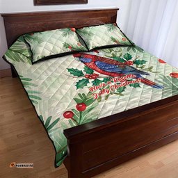 Watercolor Floral Crimson Rosella Quilt Bed Set Its Aussie Christmas Time! LT9