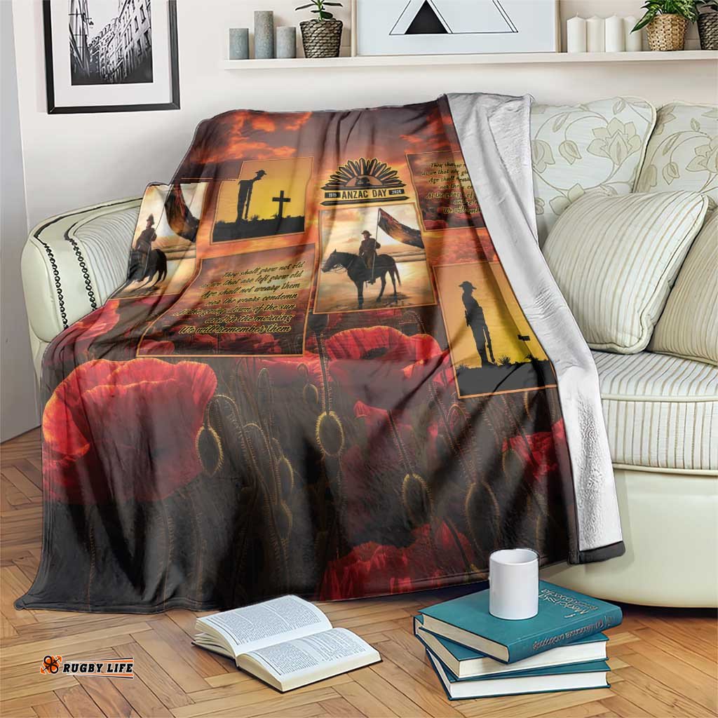ANZAC Day Film Reel Lest We Forget Blanket Australia NZ Memorial LT9