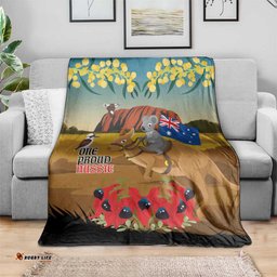 26 January One Proud Aussie Blanket Kangaroo and Koala Happy Australia Day LT9