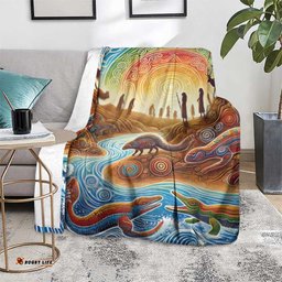 Aboriginal Dreamtime Animals Stories Blanket LT9