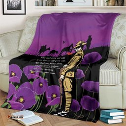 ANZAC Soldier and War Animals Blanket We Will Remember Them LT15