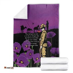 ANZAC Soldier and War Animals Blanket We Will Remember Them LT15