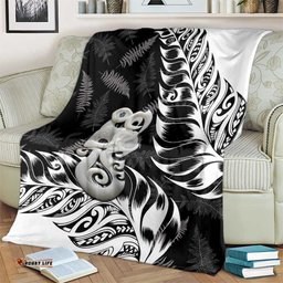 Aotearoa Manaia NZ Maori Silver Fern Blanket LT14