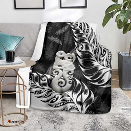Aotearoa Manaia NZ Maori Silver Fern Blanket LT14