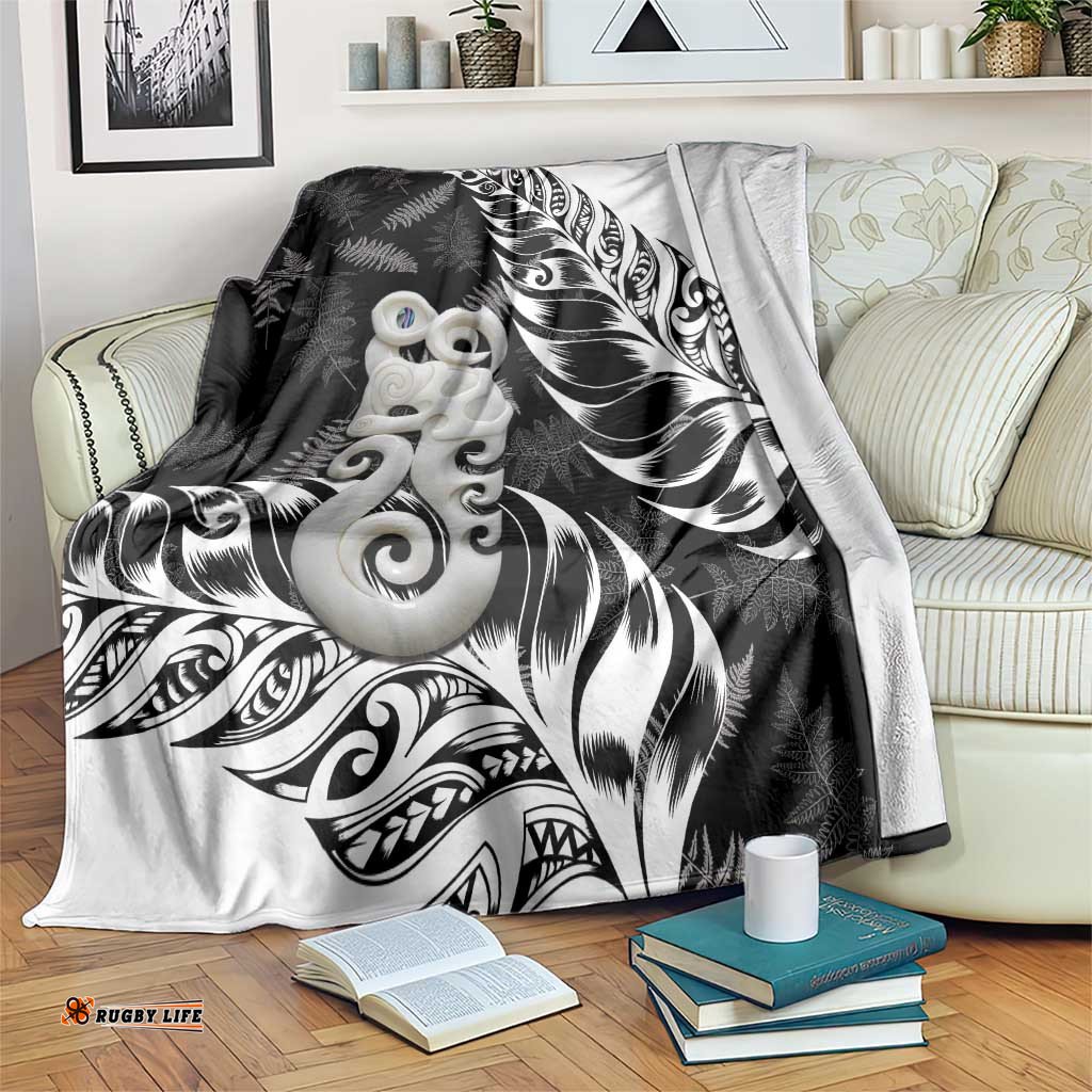 Aotearoa Manaia NZ Maori Silver Fern Blanket LT14