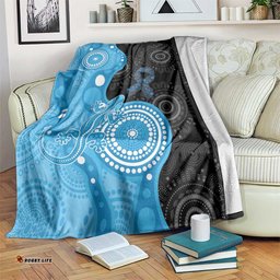 Australia Autism Awareness Month Blanket Indigenous Lizard With Blue Ribbon LT14