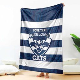 AFL Cats Football Custom Blanket Geelong Proud Indigenous Art LT14