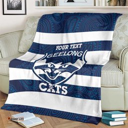 AFL Cats Football Custom Blanket Geelong Proud Indigenous Art LT14