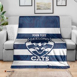 AFL Cats Football Custom Blanket Geelong Proud Indigenous Art LT14
