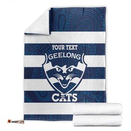 AFL Cats Football Custom Blanket Geelong Proud Indigenous Art LT14