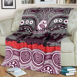 ANZAC Day Manly Warringah Sea Eagles Blanket Military Memorial Aboriginal Indigenous Art TS04