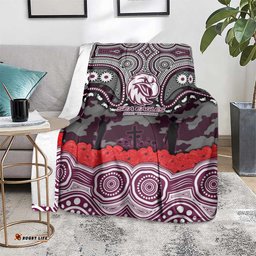 ANZAC Day Manly Warringah Sea Eagles Blanket Military Memorial Aboriginal Indigenous Art TS04