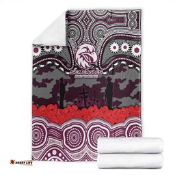 ANZAC Day Manly Warringah Sea Eagles Blanket Military Memorial Aboriginal Indigenous Art TS04