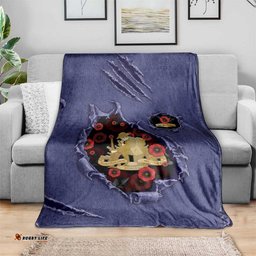 ANZAC Day Blanket Poppy Flowers Ripped Fabric Effect DT05
