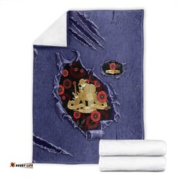 ANZAC Day Blanket Poppy Flowers Ripped Fabric Effect DT05