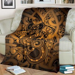 Aotearoa Maori Hei Tiki Blanket Koura Kowhaiwhai Puhoro Motif LT9