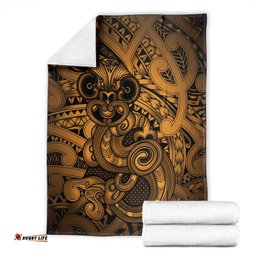 Aotearoa Maori Hei Tiki Blanket Koura Kowhaiwhai Puhoro Motif LT9