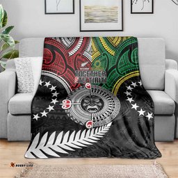 Aotearoa and Cook Islands Mo Te Tiriti Blanket New Zealand Honour The Treaty Ake!Ake!Ake! LT9
