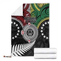 Aotearoa and Cook Islands Mo Te Tiriti Blanket New Zealand Honour The Treaty Ake!Ake!Ake! LT9