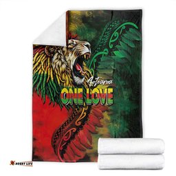 Aotearoa One Love Blanket Reggae Lion with Kakahu Huruhuru LT03