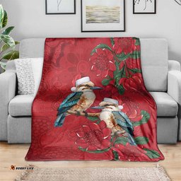 Aussie Kokaburra Waratah Christmas Blanket Aboriginal Dots Painting LT9