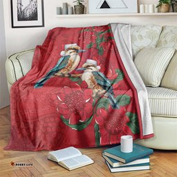 Aussie Kokaburra Waratah Christmas Blanket Aboriginal Dots Painting LT9