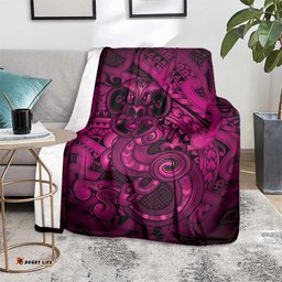 Aotearoa Maori Hei Tiki Blanket Mawhero Kowhaiwhai Puhoro Motif LT9