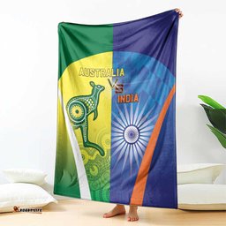Australia And India Cricket Blanket Ashoka Chakra With Aboriginal LT05