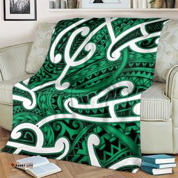 Aotearoa Maori Kowhaiwhai Blanket Kakariki Puhoro and Patiki LT9