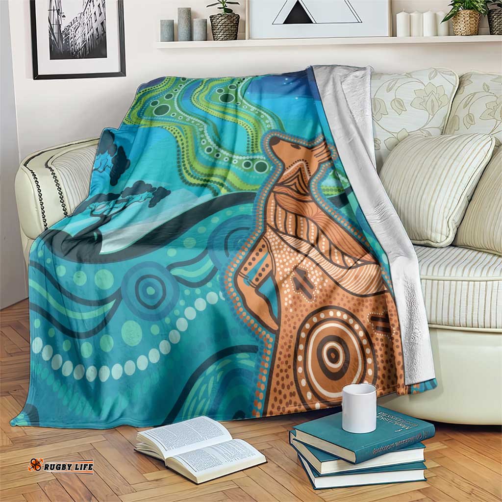 Aussie Aurora Borealis Aboriginal Art Blanket LT7