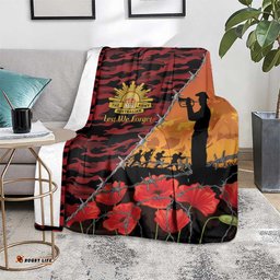ANZAC Lest We Forget Blanket Australian Army Poppy Tribute LT15