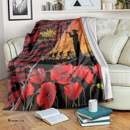 ANZAC Lest We Forget Blanket Australian Army Poppy Tribute LT15