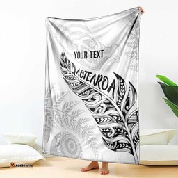 Aotearoa Personalized Lawn Bowls Maori Blanket New Zealand White Tribal Silver Fern LT7