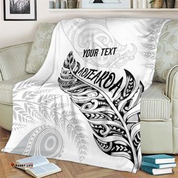 Aotearoa Personalized Lawn Bowls Maori Blanket New Zealand White Tribal Silver Fern LT7