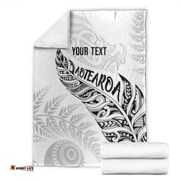 Aotearoa Personalized Lawn Bowls Maori Blanket New Zealand White Tribal Silver Fern LT7