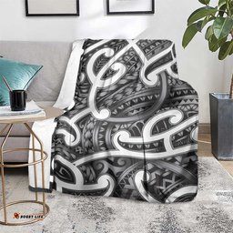 Aotearoa Maori Kowhaiwhai Blanket Kiwikiwi Puhoro and Patiki LT9