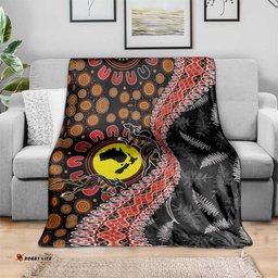 Aotearoa and Australia Blanket Maori Koru Ferns With Aboriginal Kangaroo LT03