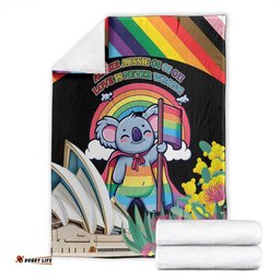 Aussia Pride Month Rainbow Koala Blanket LT9