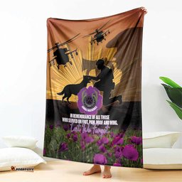 Animal War Heroes Australia ANZAC Day Blanket We Will Always Remember Them LT14