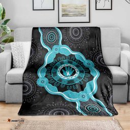 Australia Ovarian Cancer Awareness Blanket Brave Strong Teal Ribbon Aboriginal Art LT14